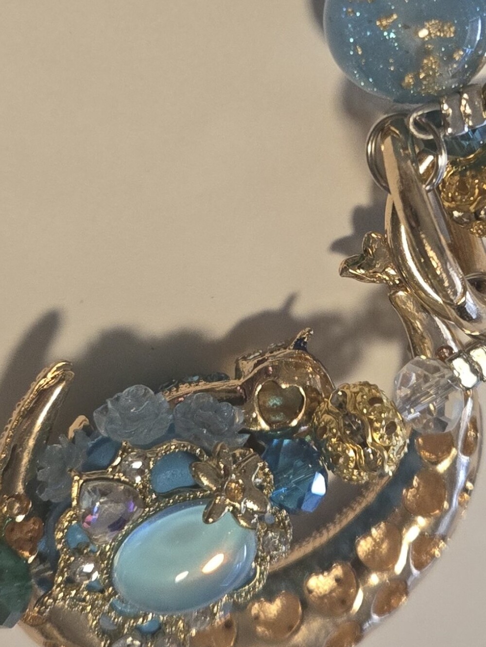 Handcrafted Blue Crystal Star & Moon Bracelet - Picture 5 of 6